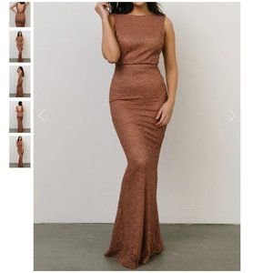 Baltic Born Backless Copper Valentine Sparkle Maxi Dress